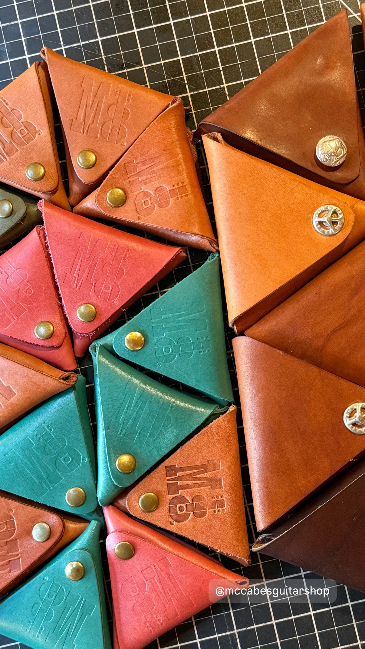 Full Grain Triangle Change Coin Pouch - Hand Made in Topanga, Calif. Customizable