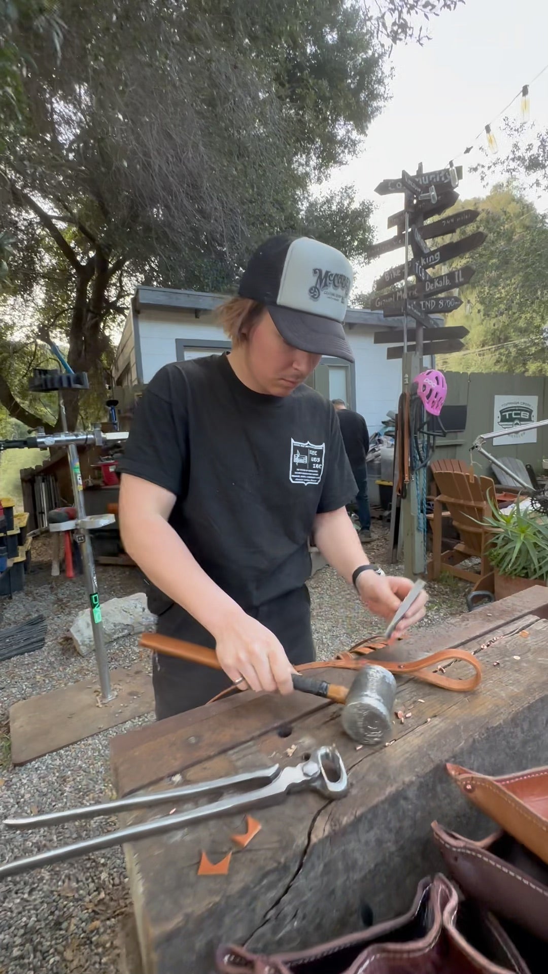 Full Grain Leather Dog Leash With Stitching - Hand Made in Topanga, Calif.