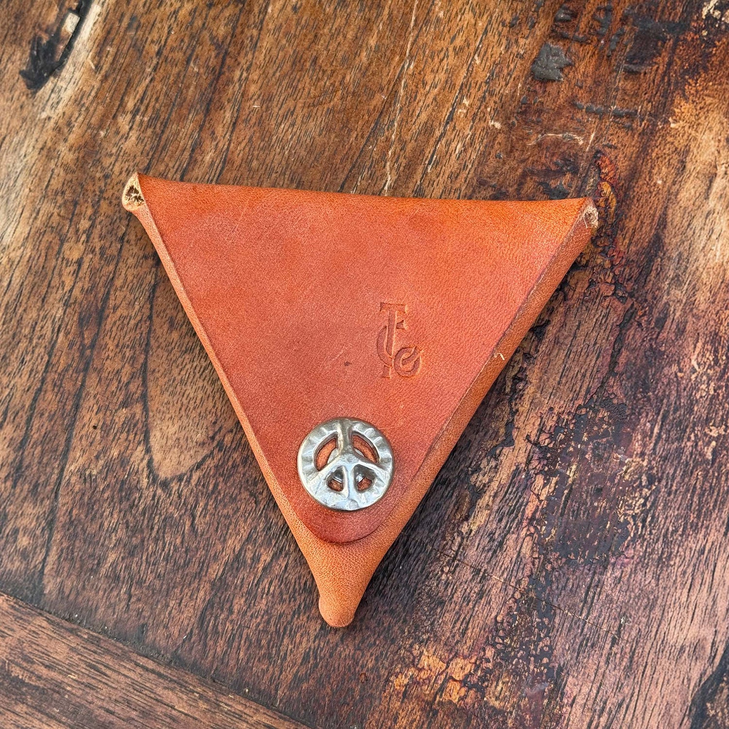 Premium Line Full Grain Leather Triangle Coin Pouch - Hand Made in Topanga, Calif.