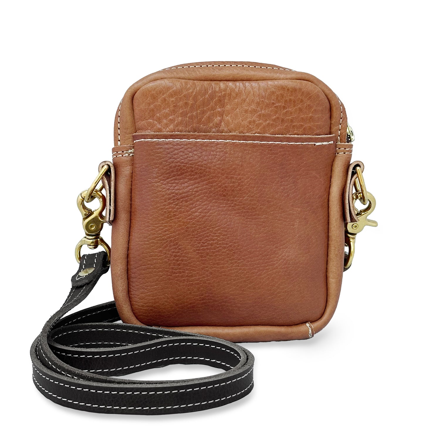 USA Milled Leather Lima Day Bag Brown - Hand Made in Topanga, Calif.