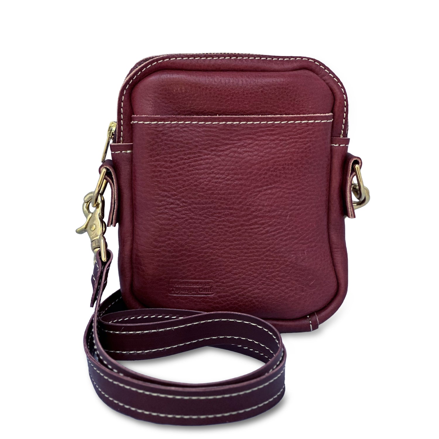 Leather Lima Day Bag Burgundy - Hand Made in Topanga, Calif.