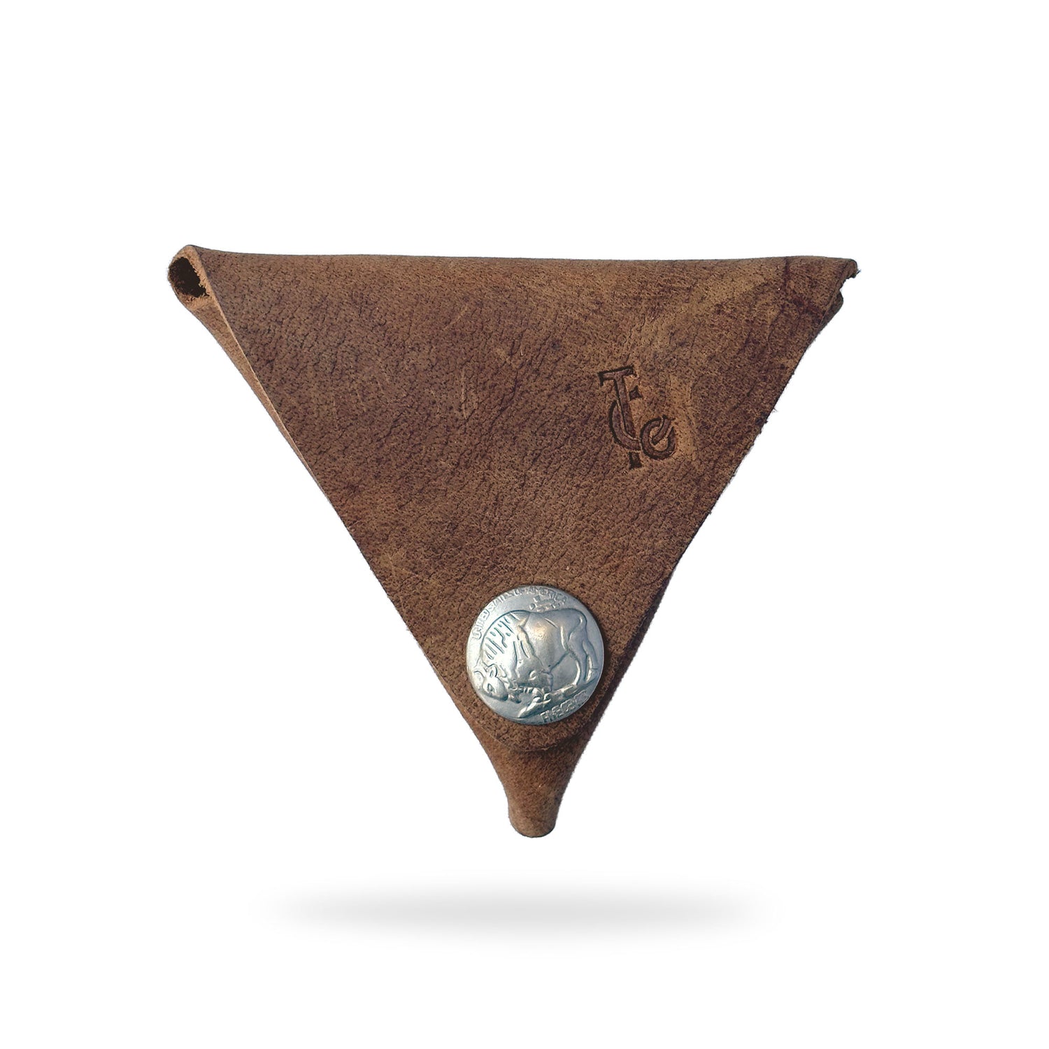 Full Grain Triangle Change Coin Pouch - Hand Made in Topanga, Calif.
