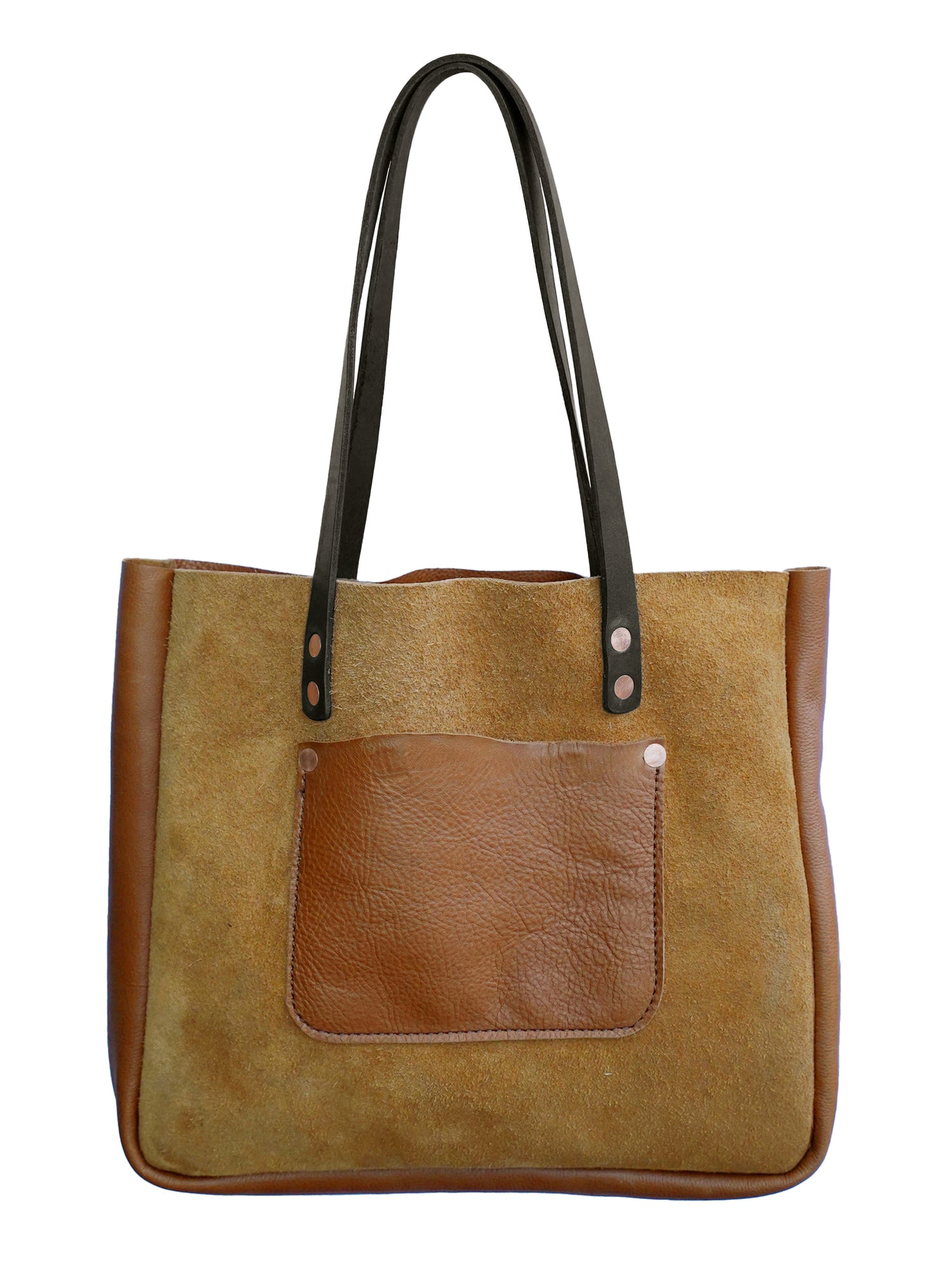 Leather Tote Bag with copper rivets #2