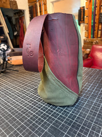 Leather and Military Canvas Bag