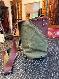 Leather and Military Canvas Bag