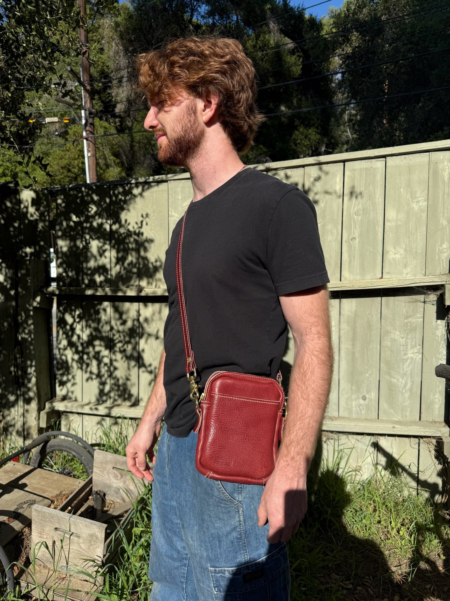 USA Milled Leather Lima Day Bag Brown - Hand Made in Topanga, Calif.