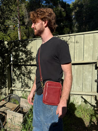 USA Milled Leather Lima Day Bag Brown - Hand Made in Topanga, Calif.