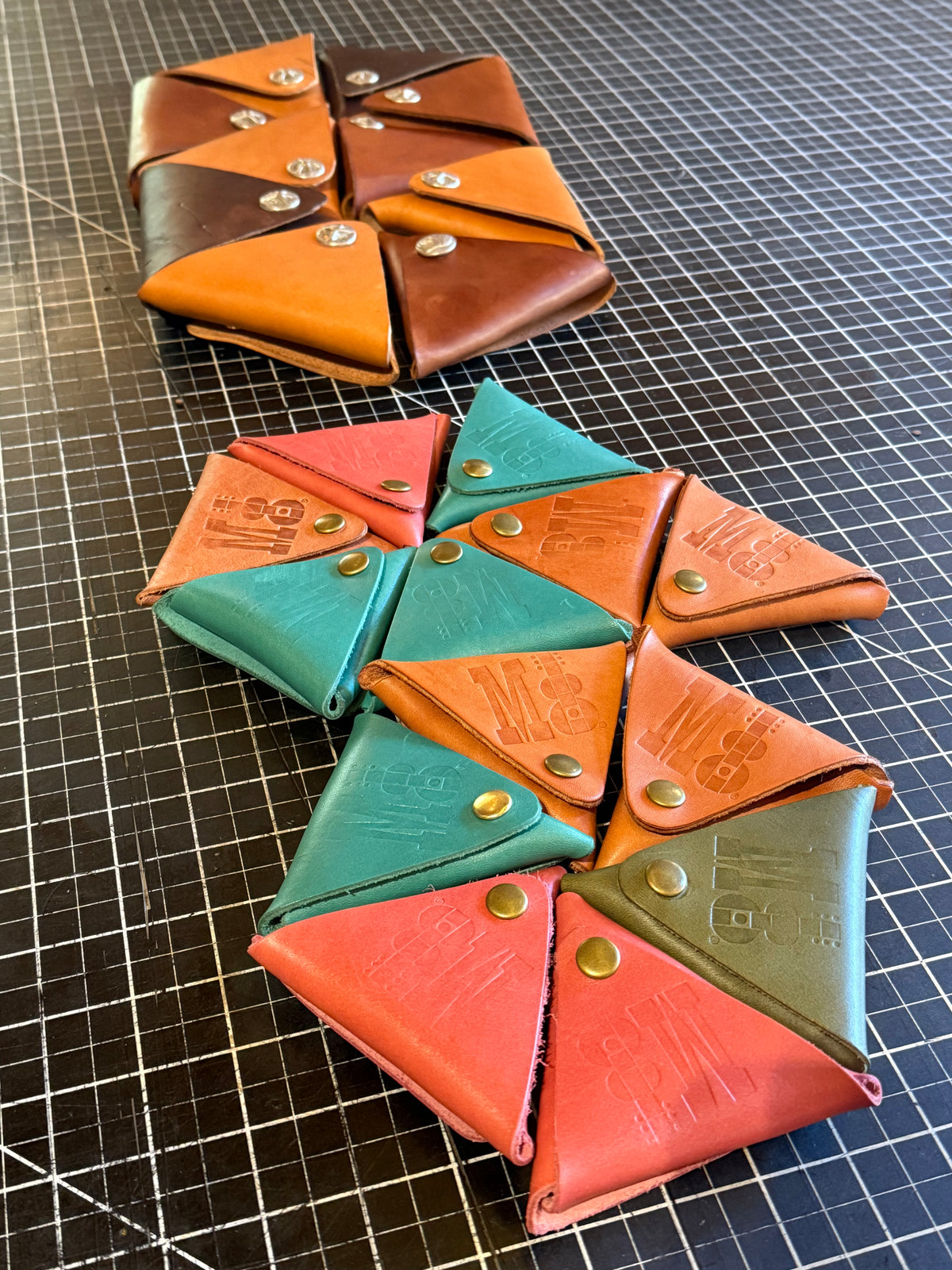 Full Grain Triangle Change Coin Pouch - Hand Made in Topanga, Calif. Customizable