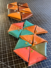 Full Grain Triangle Change Coin Pouch - Hand Made in Topanga, Calif. Customizable