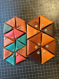 Full Grain Triangle Change Coin Pouch - Hand Made in Topanga, Calif. Customizable