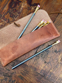 Premium LIne Leather Pencil Case that accommodate  standard and  Blackwing Pencils