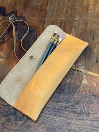 Premium LIne Leather Pencil Case that accommodate  standard and  Blackwing Pencils