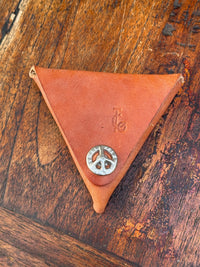 Premium Line Full Grain Leather Triangle Coin Pouch - Hand Made in Topanga, Calif.
