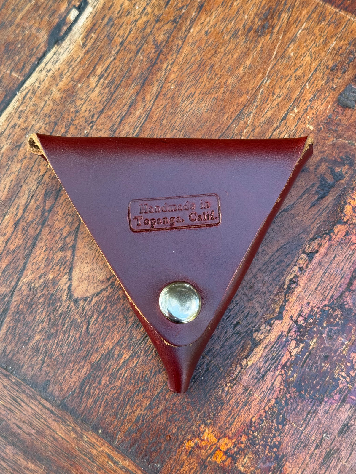 Premium Line Full Grain Leather Triangle Coin Pouch - Hand Made in Topanga, Calif.