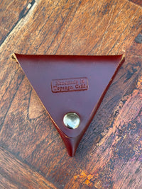 Premium Line Full Grain Leather Triangle Coin Pouch - Hand Made in Topanga, Calif.