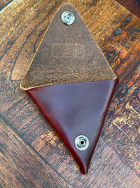 Premium Line Full Grain Leather Triangle Coin Pouch - Hand Made in Topanga, Calif.