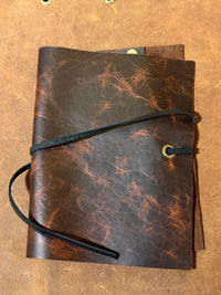 Leather  Book Cover with a book.  1984, Wind in The Willows, Dylan Thomas Poems or  Animal Farm