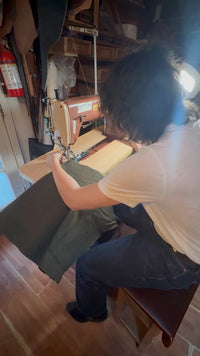 Workshop: Make a bag.   Be creative with leather and vintage military surplus