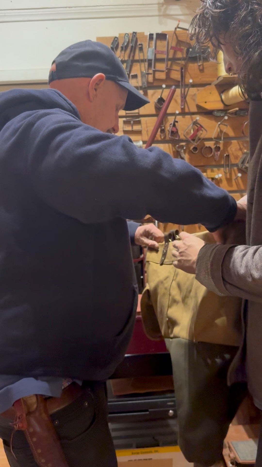 Workshop: Make a bag.   Be creative with leather and vintage military surplus