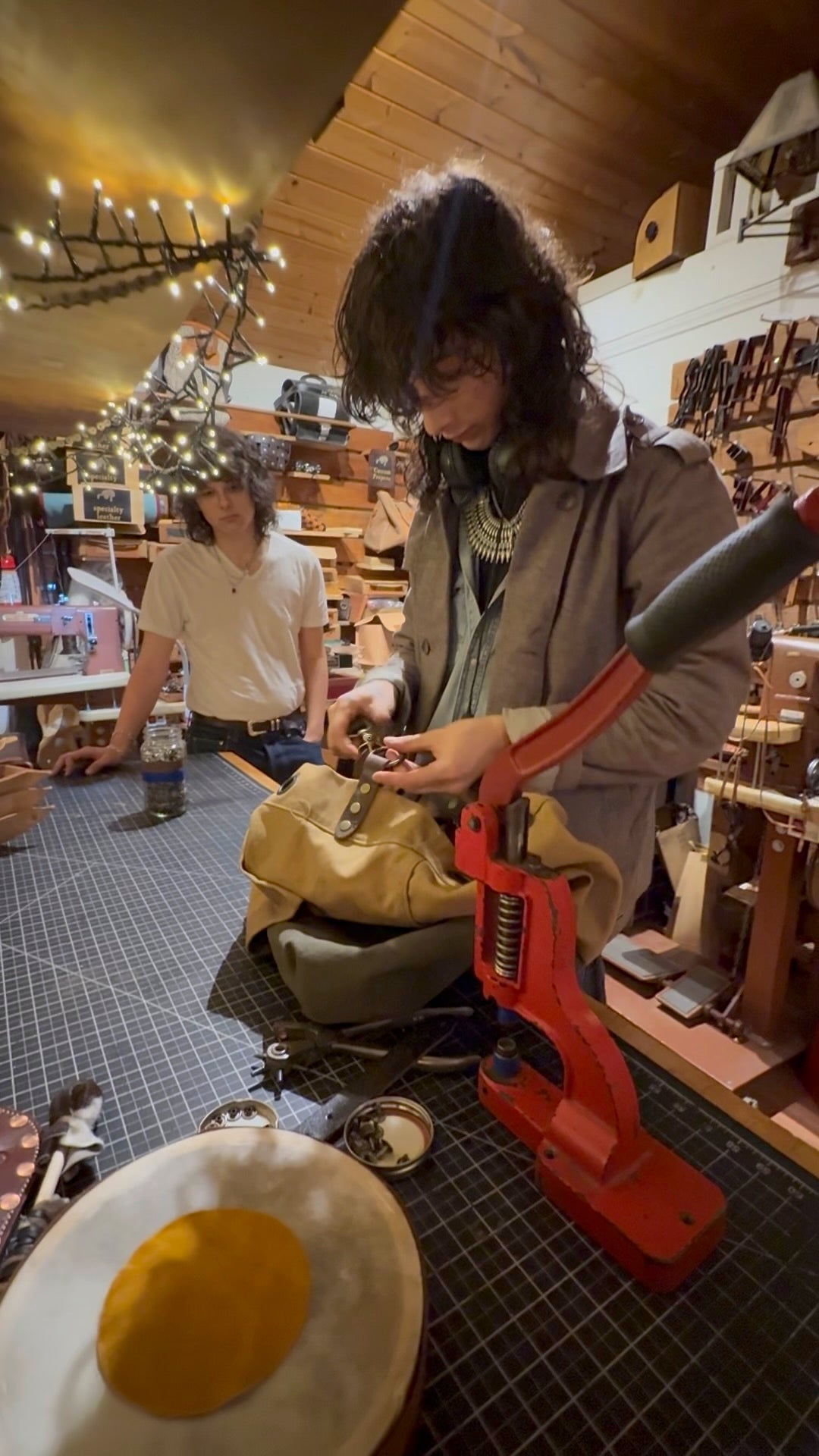 Workshop: Make a bag.   Be creative with leather and vintage military surplus
