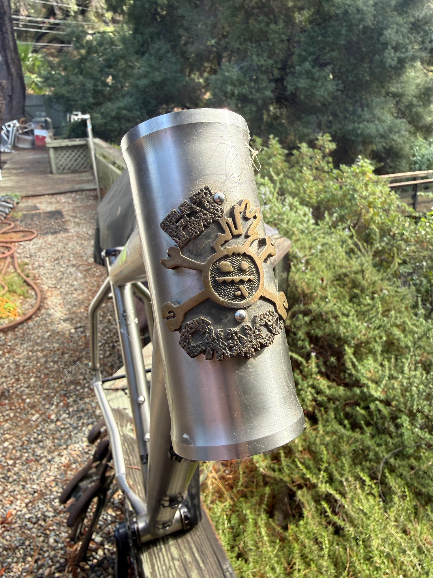 Titanium Fat Chance Yo Eddy Frame Size Large with White Industries Cranks installed