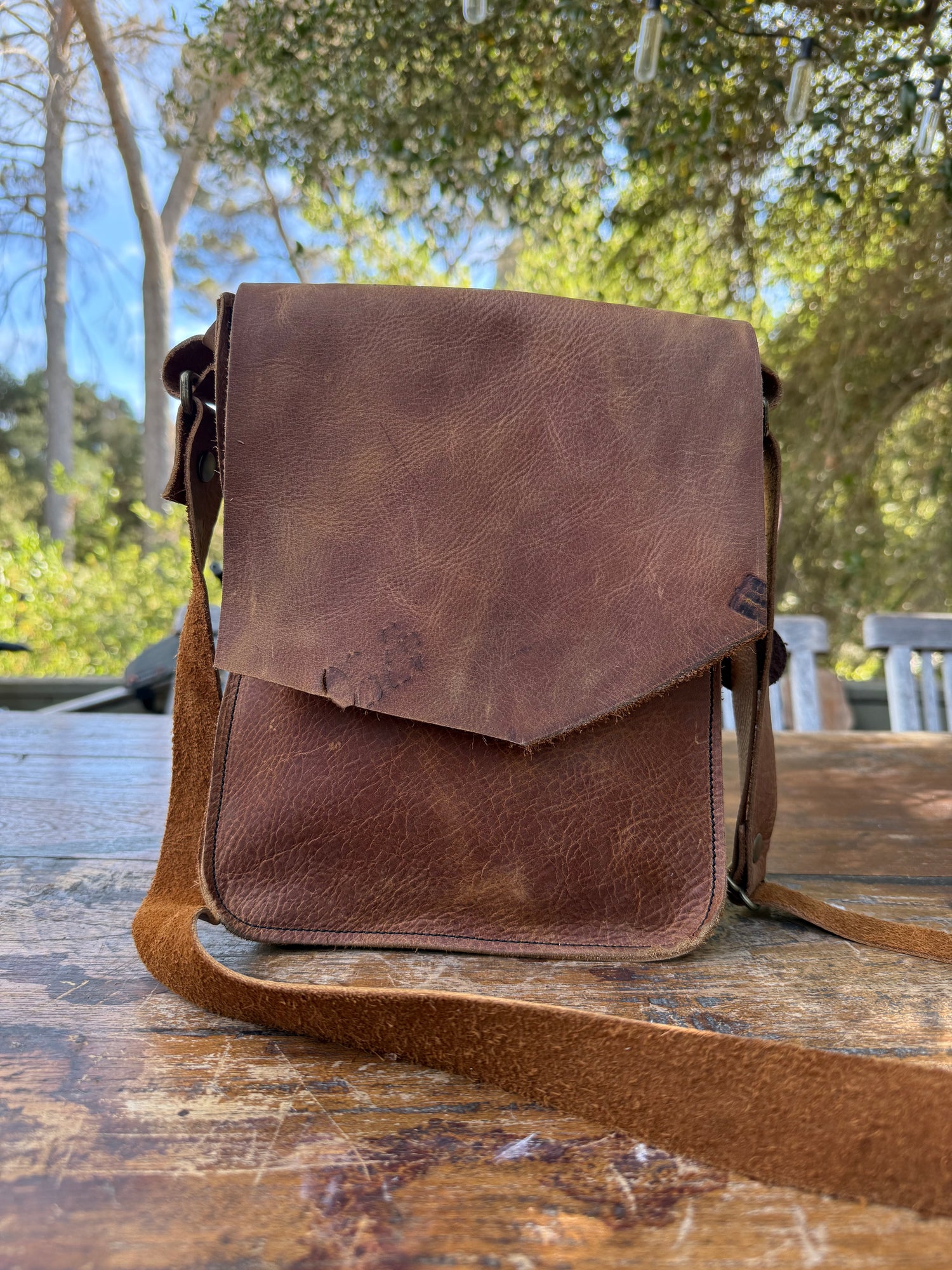 A Day in Barcelona Leather Bag #01