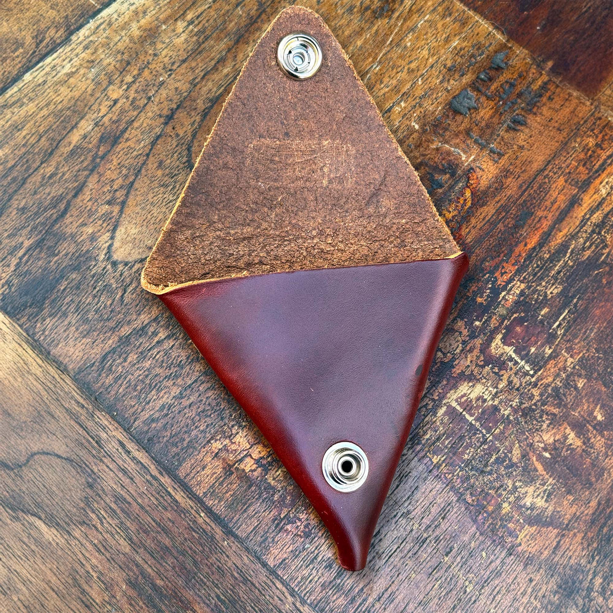 Premium Line Full Grain Leather Triangle Coin Pouch - Hand Made in Topanga, Calif.