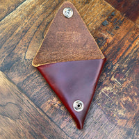 Premium Line Full Grain Leather Triangle Coin Pouch - Hand Made in Topanga, Calif.