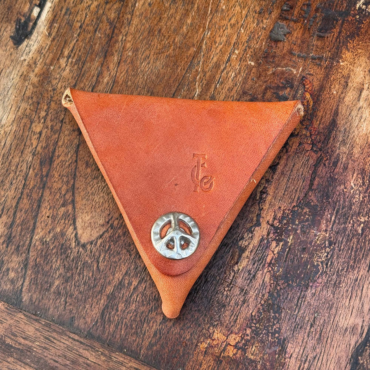 Premium Line Full Grain Leather Triangle Coin Pouch - Hand Made in Topanga, Calif.