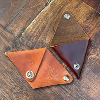 Premium Line Full Grain Leather Triangle Coin Pouch - Hand Made in Topanga, Calif.
