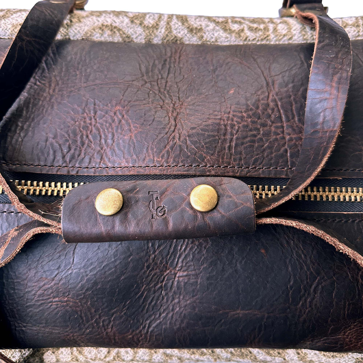 Largo Carpet Duffle Bag With Bison Leather