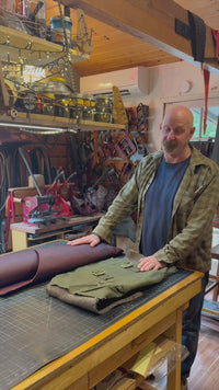 Leather and Military Canvas Bag