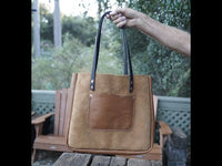 Leather Tote and Book Bag- Hand Made in Topanga, Calif.