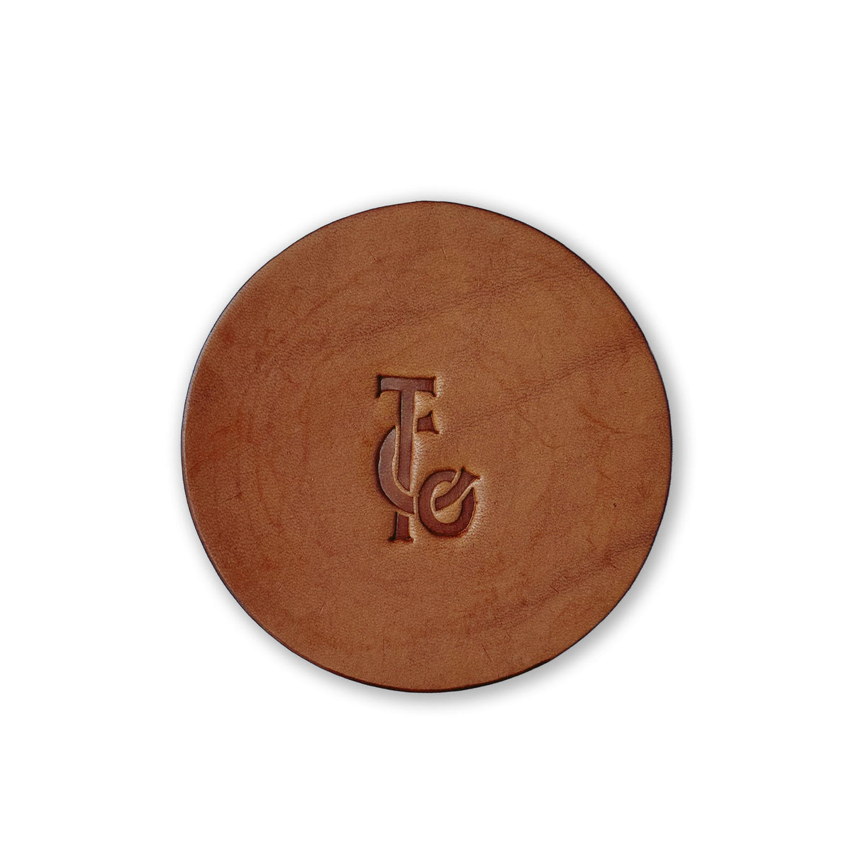 Round Leather Coasters with TCO Logo - Set of 4