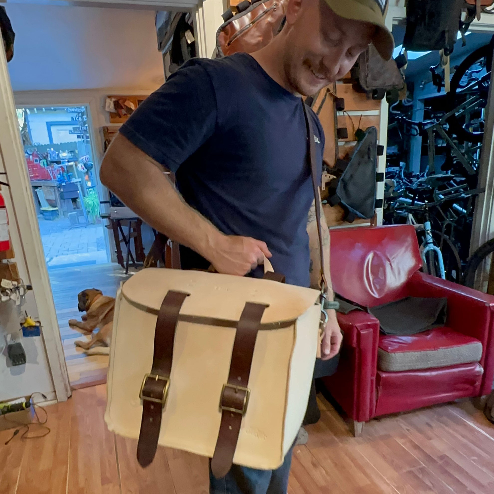 backpack for bicycles leather Leather Bicycle Bag