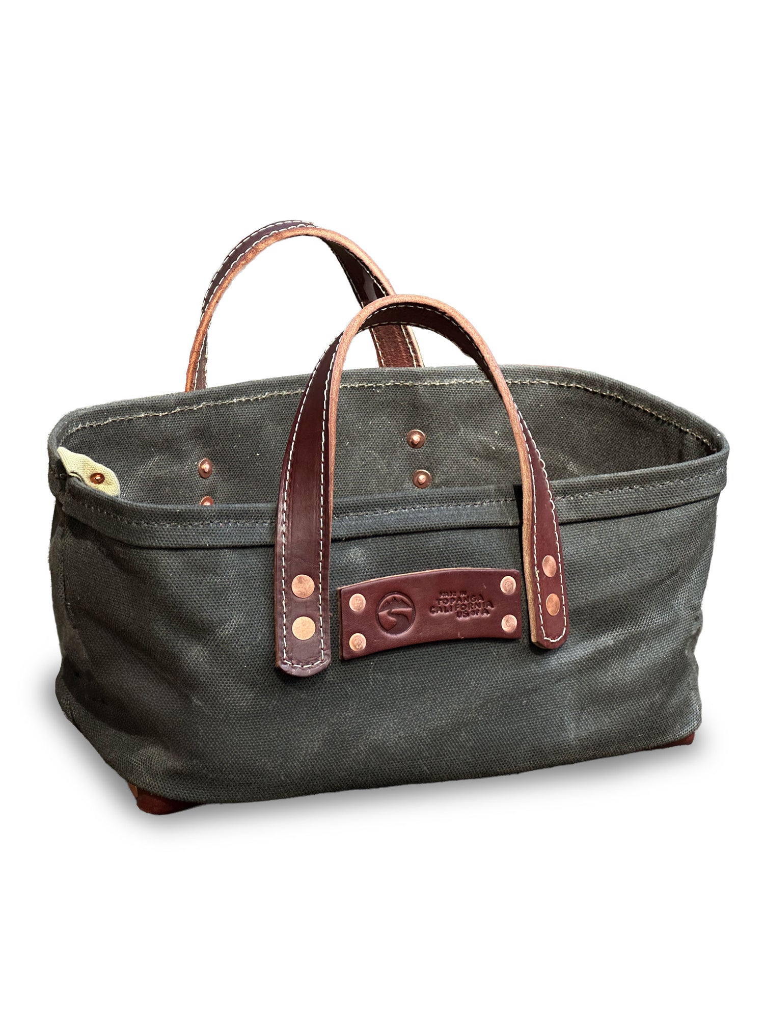 Canvas Tool Bag made with 37 ounce wax canvas and English Bridle leather