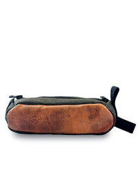 Chocolate Brown Leather Dopp Top Tube Bag