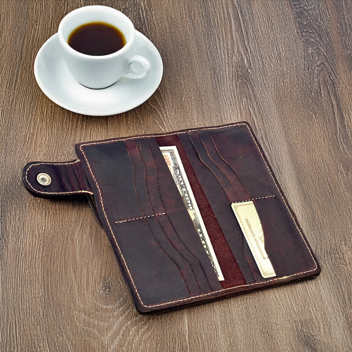 Bradley Long Bifold Bison Leather Wallet