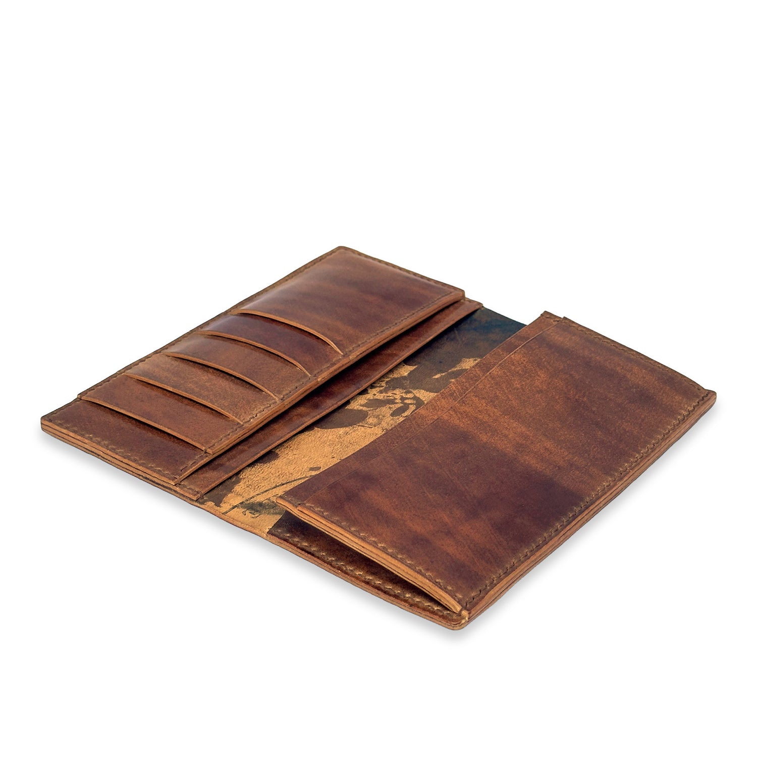 Casini Long Wallet Brown Rocado Shell Cordovan