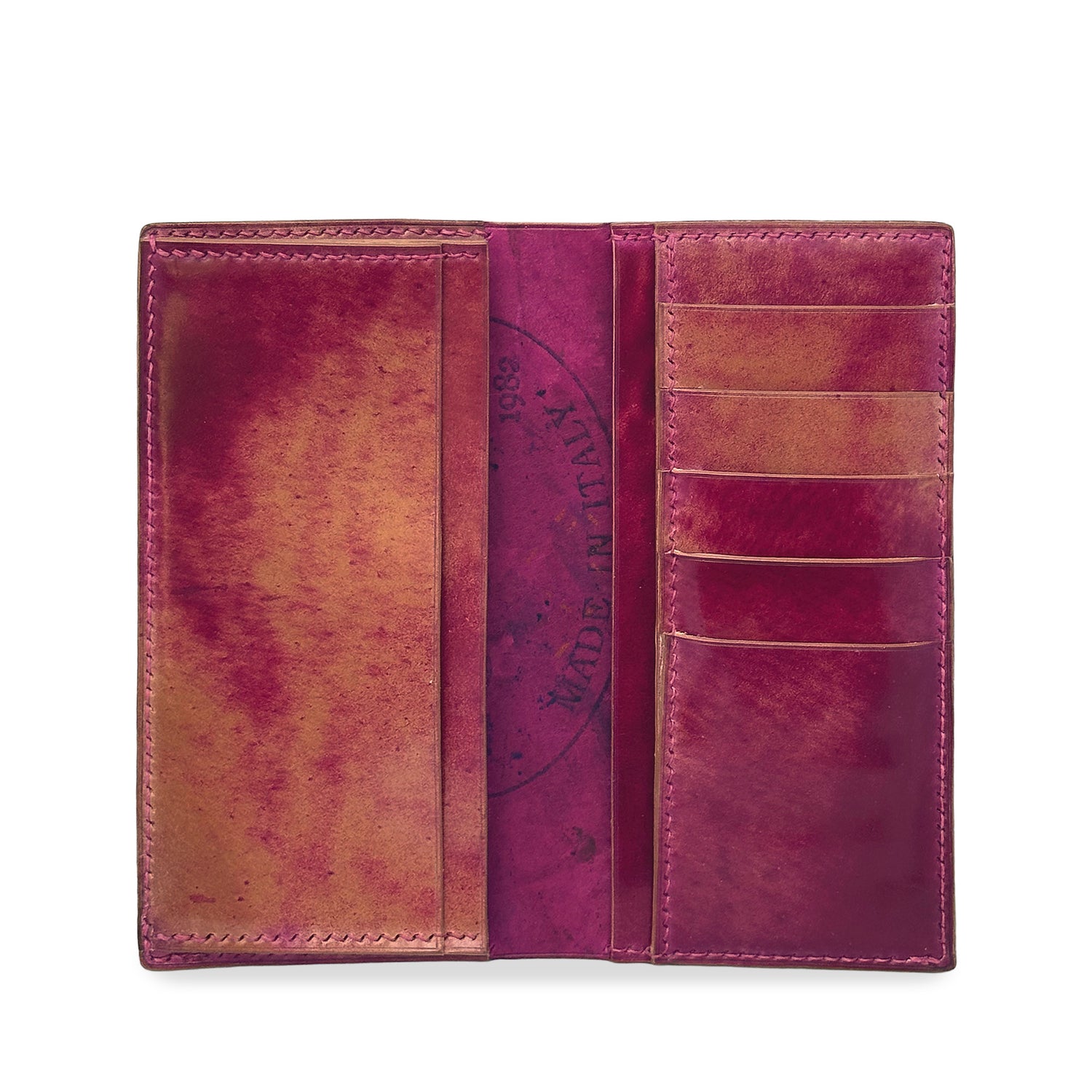 Casini Long Wallet Fuchsia Rocado Shell Cordovan