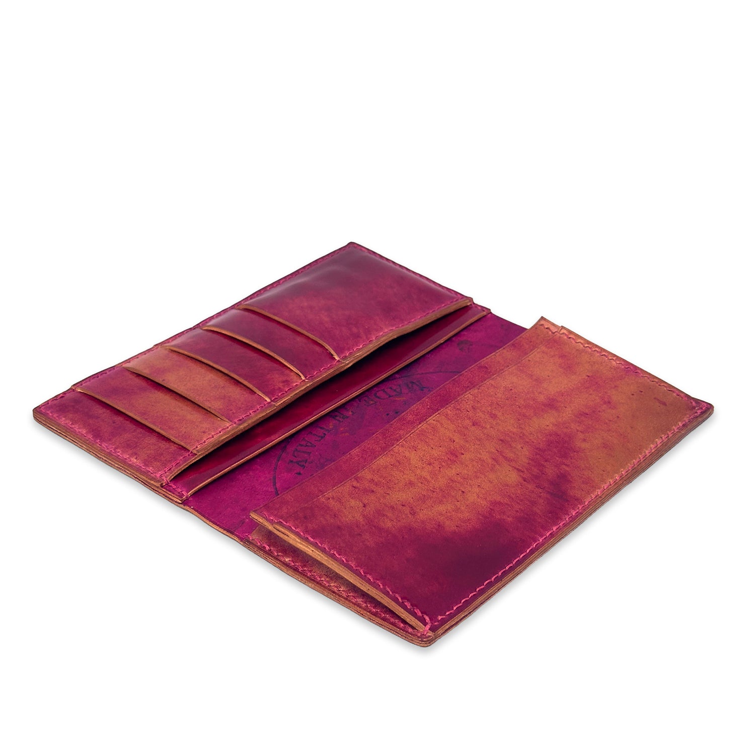 Casini Long Wallet Fuchsia Rocado Shell Cordovan