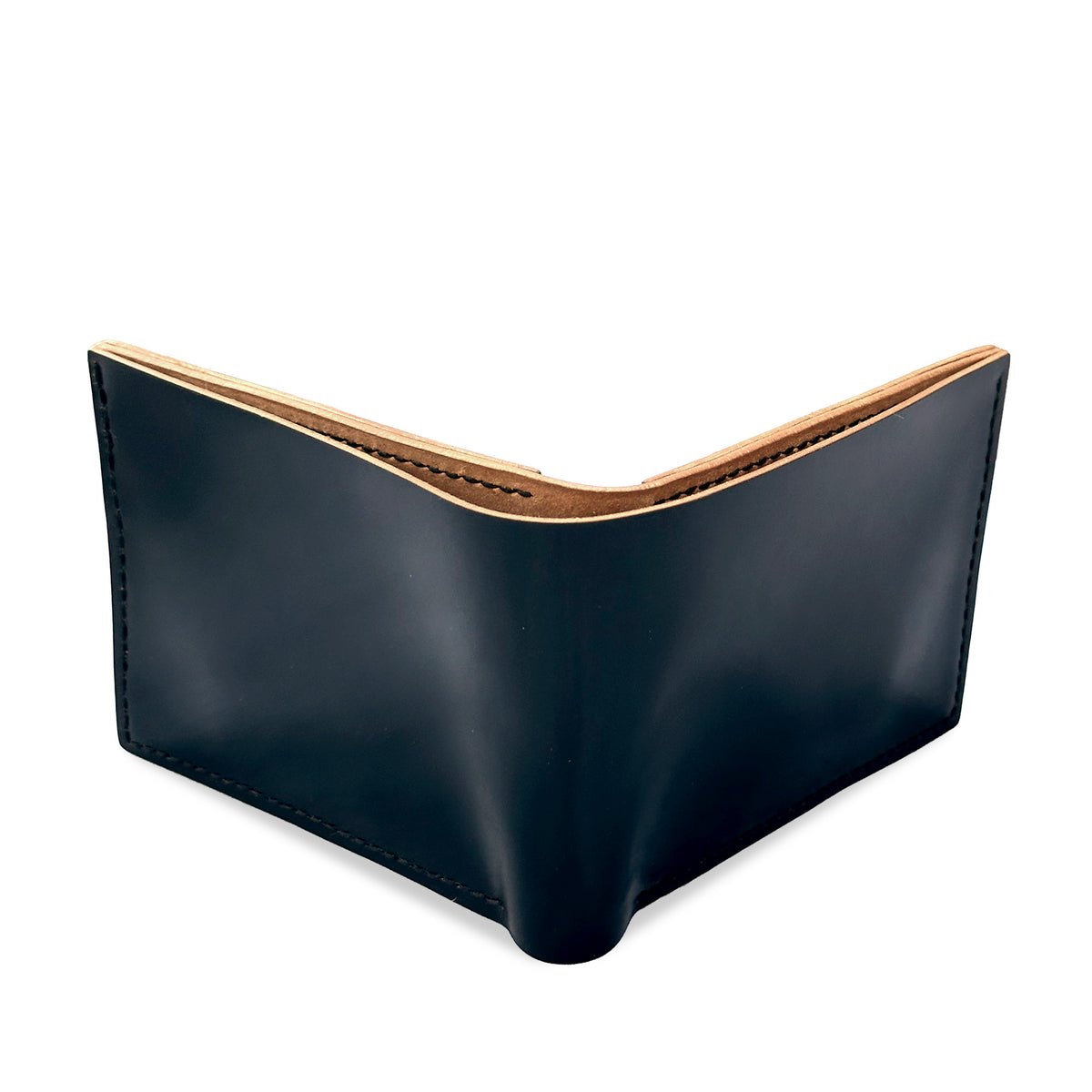 Savino Bi-fold Wallet Black Rocado Shell Cordovan