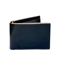 Savino Bi-fold Wallet Black Rocado Shell Cordovan