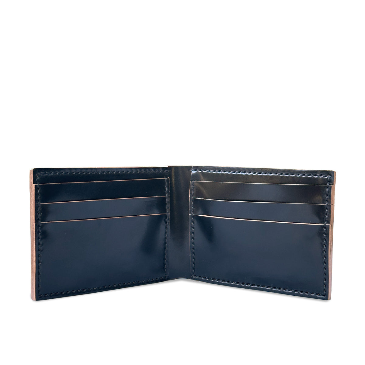 Savino Bi-fold Wallet Black Rocado Shell Cordovan