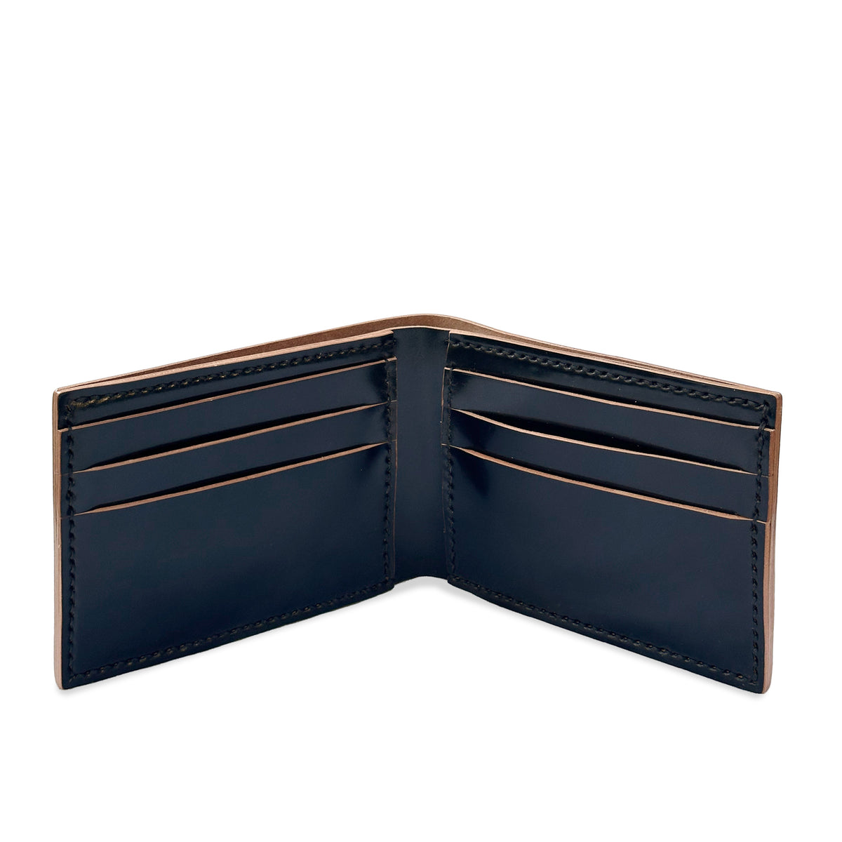 Savino Bi-fold Wallet Black Rocado Shell Cordovan